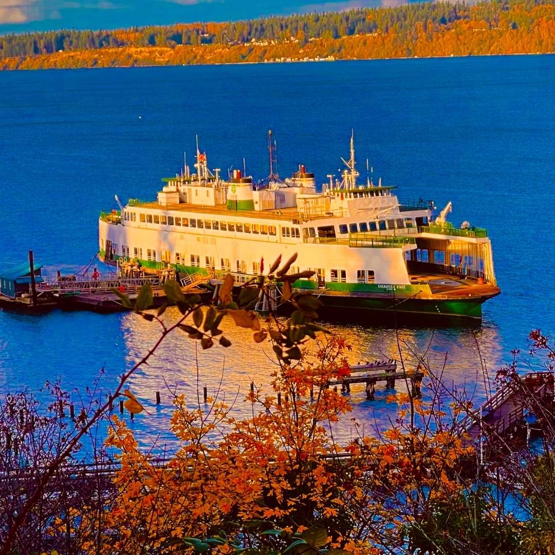 Ferry parked near Whideby Island